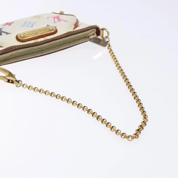 LOUIS VUITTON Multicolor Pochette Mira PM Hand Bag White M60096 LV Auth 131122 - Picture 8 of 16